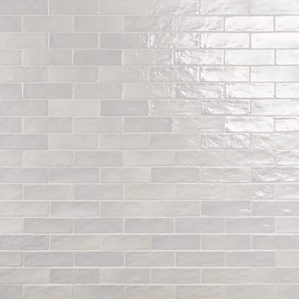 Amagansett Gin White 2 in. x 8 in. Mixed Finish Ceramic Subway Wall Tile (5.38 sq. ft. / case)
