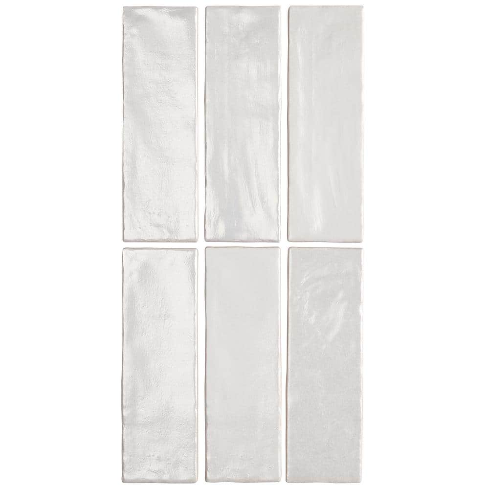 Amagansett Gin White 2 in. x 8 in. Mixed Finish Ceramic Subway Wall Tile (5.38 sq. ft. / case)