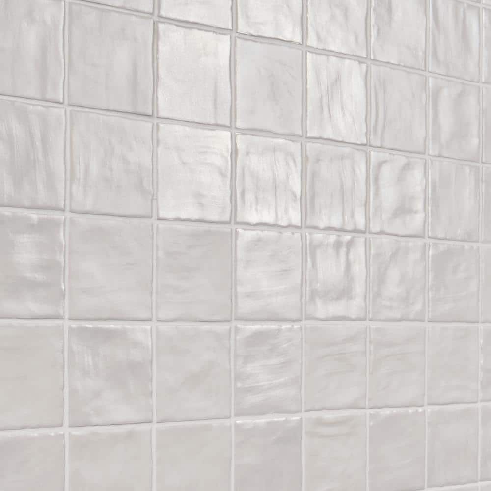 Ivy Hill Tile Amagansett White 4 in. x 4 in. 9mm Satin Ceramic Wall Tile (5.38 sq. ft. / box)