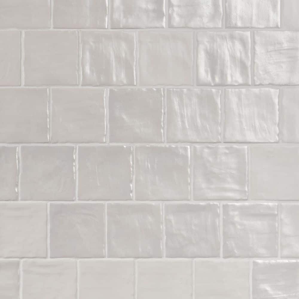 Ivy Hill Tile Amagansett White 4 in. x 4 in. 9mm Satin Ceramic Wall Tile (5.38 sq. ft. / box)