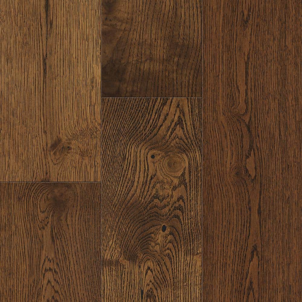 Sure+ Gingerbread Oak White Oak 1/4 in. T x 6.5 in. W Click Lock Wire Brushed Engineered Hardwood Flooring (21.7 sq.ft./case)