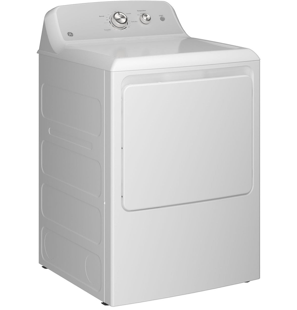 GE 7.2-cu ft Reversible Side-Swing Door Gas Dryer (White)