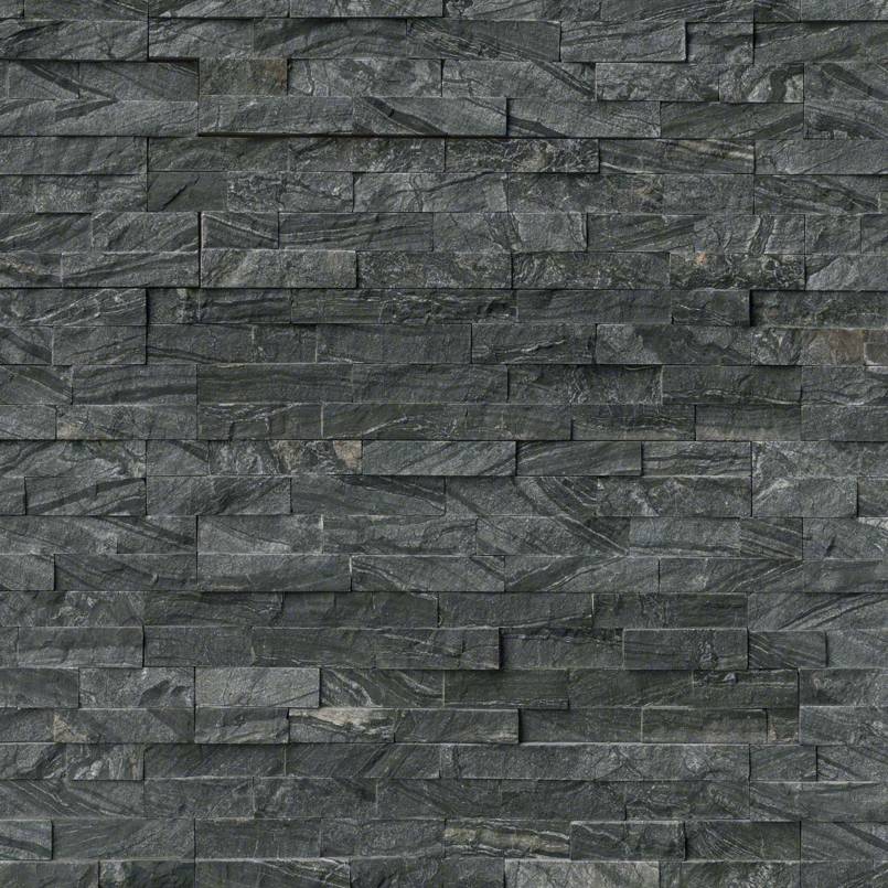 MSI Glacial Black Ledger Panel 6 in. x 24 in. Natural Marble Wall Tile (6 sq. ft. / case)
