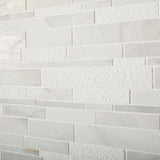 Daltile Stone Decor Glacier 12 in. x 14 in. x 10 mm Marble Linear Mosaic Floor and Wall Tile (1 sq. ft./Each)