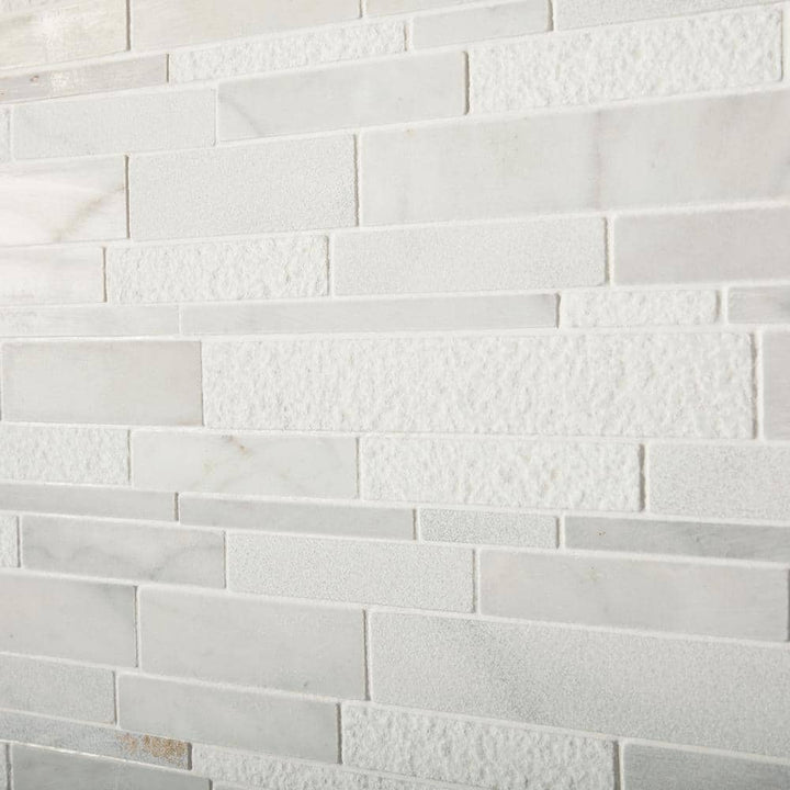 Daltile Stone Decor Glacier 12 in. x 14 in. x 10 mm Marble Linear Mosaic Floor and Wall Tile (1 sq. ft. per piece)