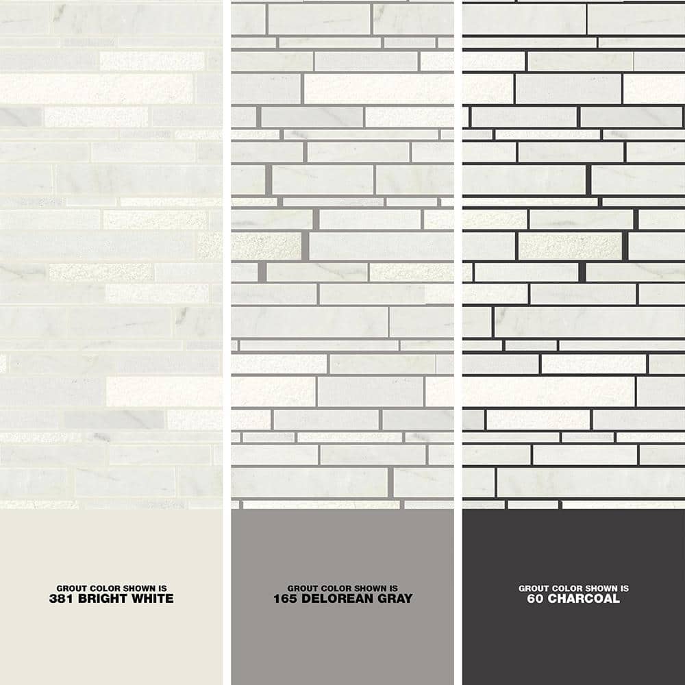 Daltile Stone Decor Glacier 12 in. x 14 in. x 10 mm Marble Linear Mosaic Floor and Wall Tile (1 sq. ft./ piece)