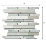 Daltile Stone Decor Glacier 12 in. x 14 in. x 10 mm Marble Linear Mosaic Floor and Wall Tile (1 sq. ft. per piece)