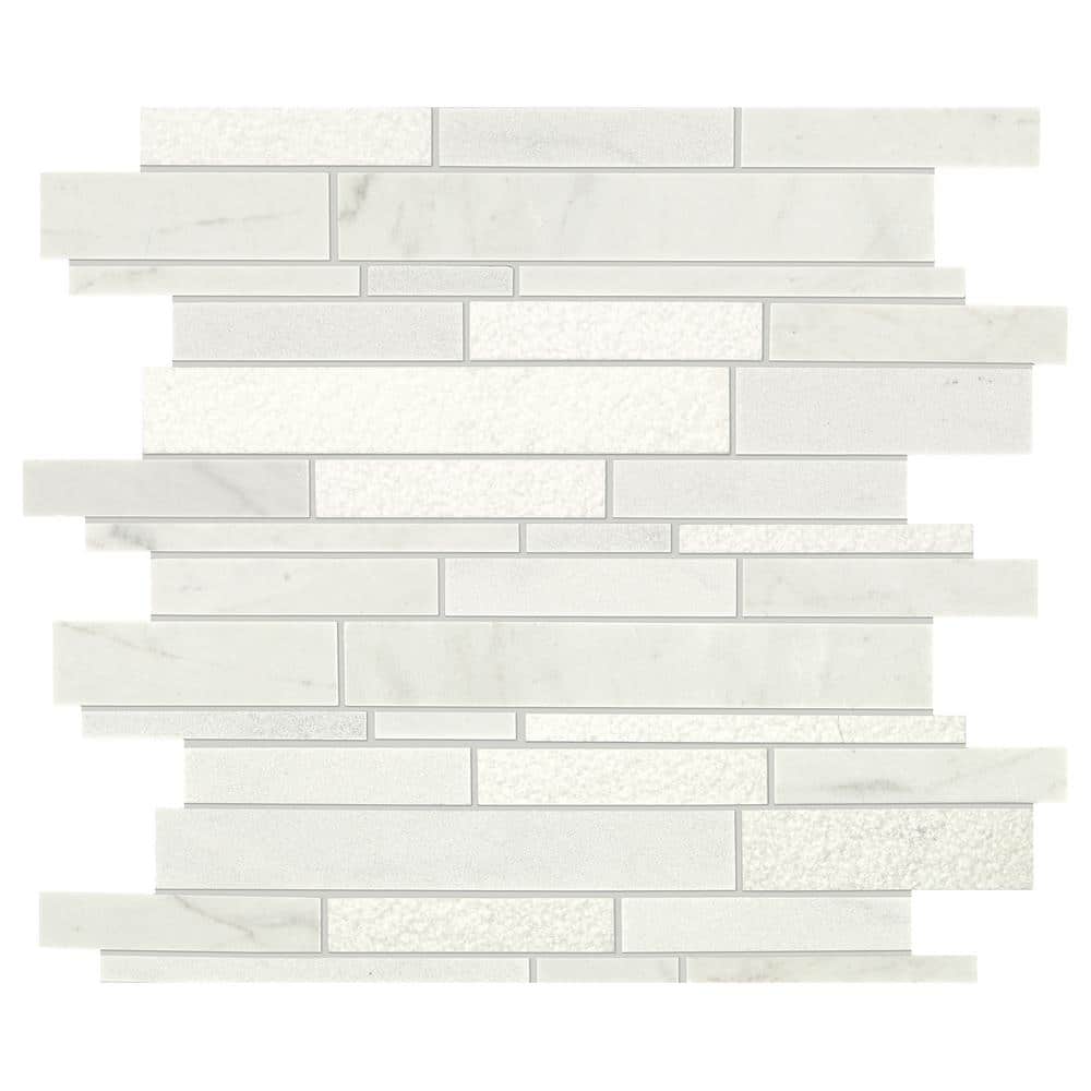 Daltile Stone Decor Glacier 12 in. x 14 in. x 10 mm Marble Linear Mosaic Floor and Wall Tile (1 sq. ft./ piece)