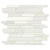Daltile Stone Decor Glacier 12 in. x 14 in. x 10 mm Marble Linear Mosaic Floor and Wall Tile (1 sq. ft. per piece)