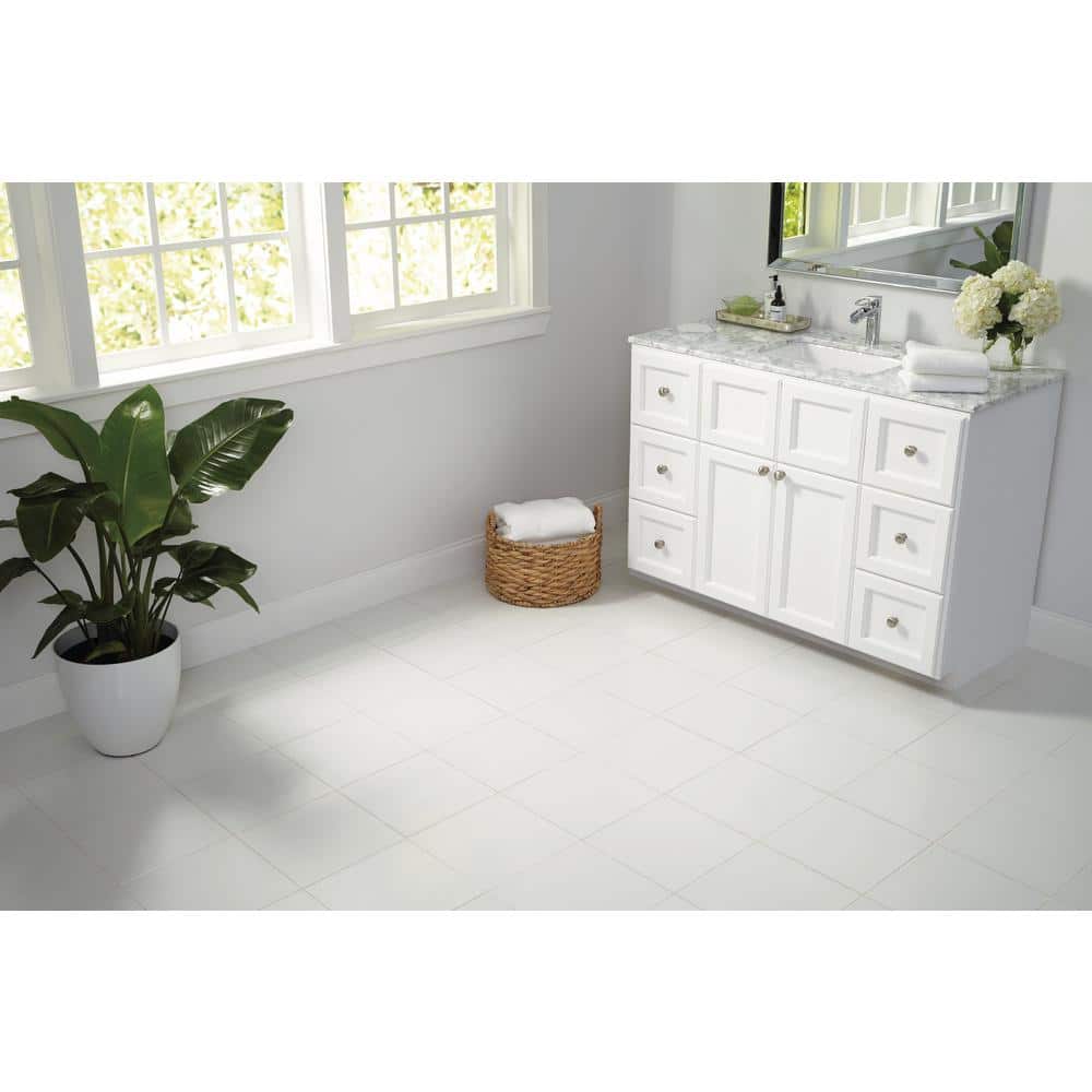 Daltile Glacier 12 in. x 12 in. White Glazed Ceramic Floor and Wall Tile Sample