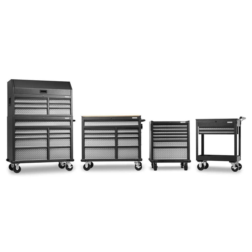 Gladiator 41 in. W x 39 in. D 9-Drawer Mobile Tool Workbench with Solid Wood Top