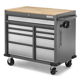 Gladiator 41 in. W x 39 in. D 9-Drawer Mobile Tool Workbench with Solid Wood Top