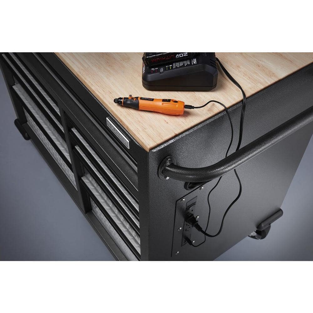 Gladiator 41 in. W x 39 in. D 9-Drawer Mobile Tool Workbench with Solid Wood Top