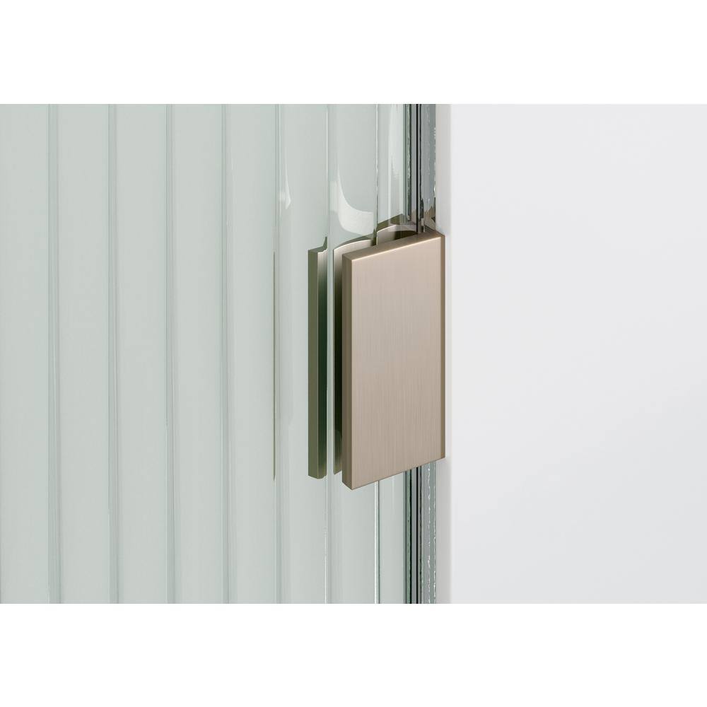 Glass Warehouse Maven 34 in. W x 86.75 in. H x. 375 in. D Frameless Shower Door-Arched Fluted Single Fixed Panel