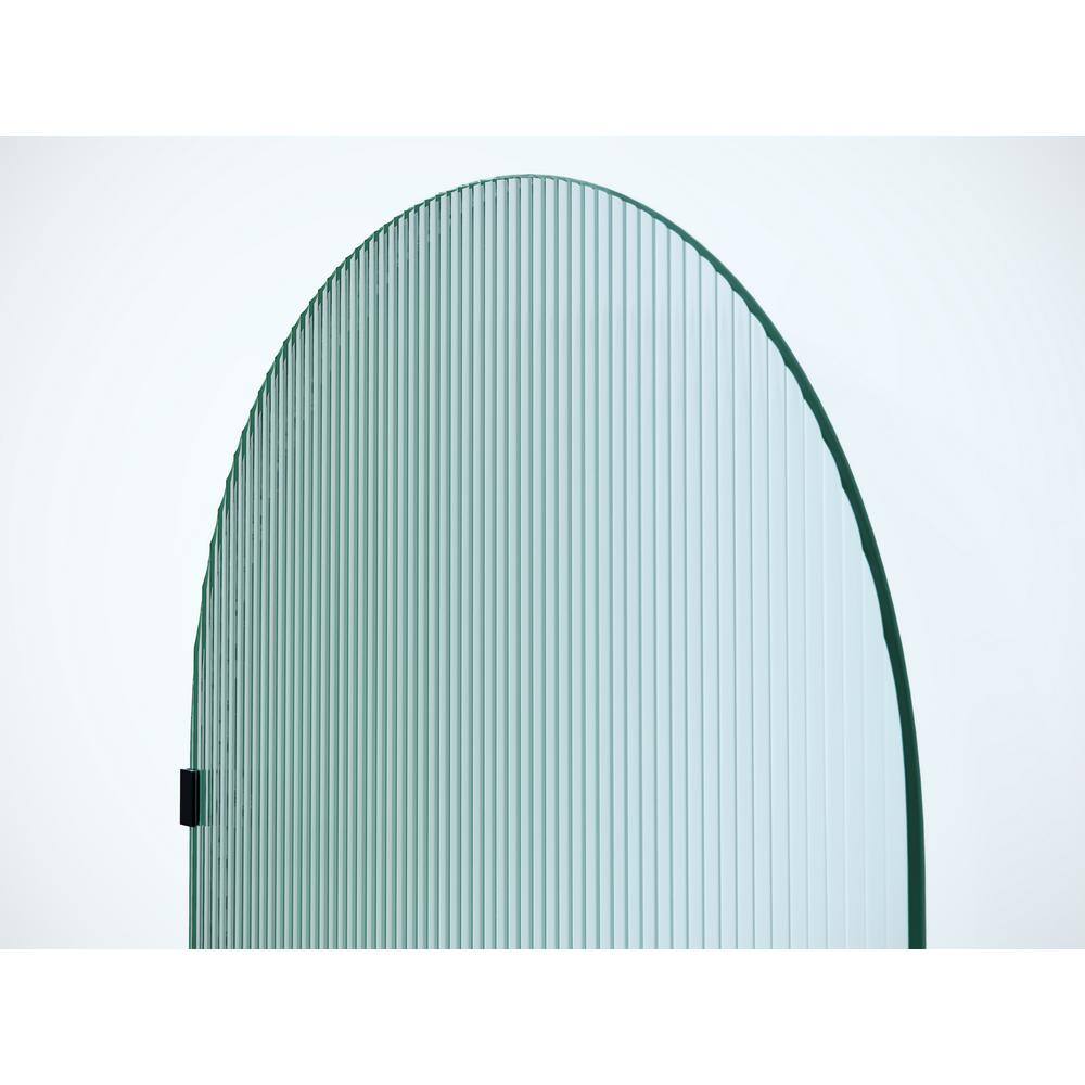 Glass Warehouse Maven 34 in. W x 86.75 in. H x. 375 in. D Frameless Shower Door-Arched Fluted Single Fixed Panel