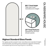 Glass Warehouse 34 in. x 86.75 in. Frameless Shower Door-Arched Single Fixed Panel