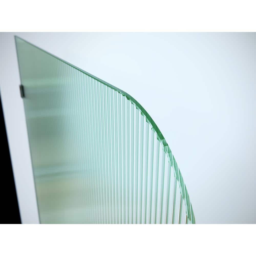 Glass Warehouse 40 in. x 78 in. Frameless Shower Door Single Fixed Panel Fluted Frosted Radius Left Hand
