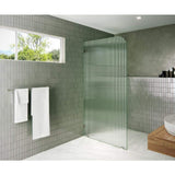 Glass Warehouse 40 in. x 78 in. Frameless Shower Door Single Fixed Panel Fluted Frosted Radius Left Hand