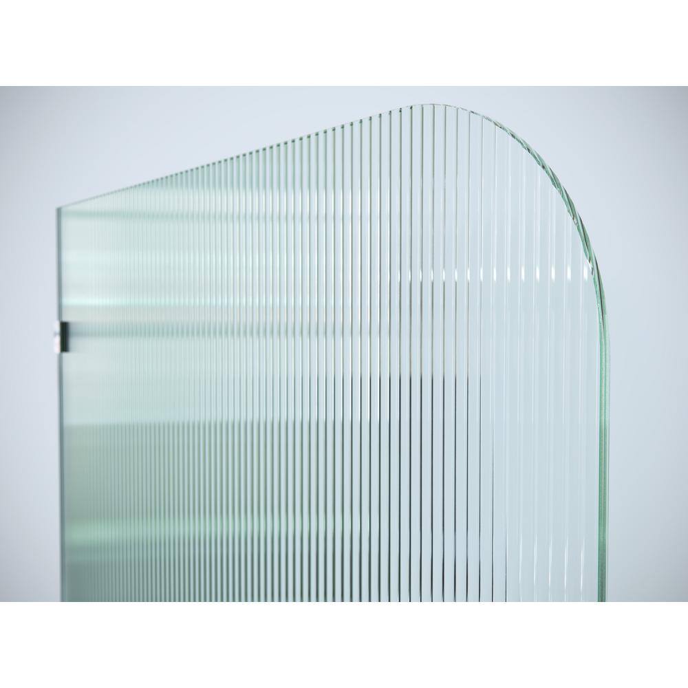 Glass Warehouse 40 in. x 78 in. Frameless Shower Door Single Fixed Panel Fluted Frosted Radius Left Hand
