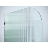 Glass Warehouse 40 in. x 78 in. Frameless Shower Door Single Fixed Panel Fluted Frosted Radius Left Hand