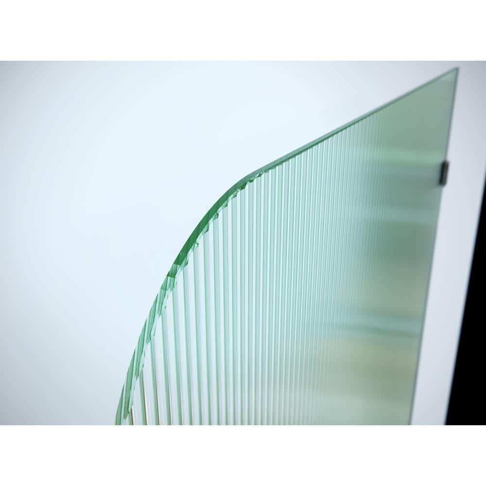Glass Warehouse 40 in. x 78 in. Frameless Shower Door Single Fixed Panel Fluted Frosted Radius Right Hand