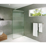 Glass Warehouse 40 in. x 78 in. Frameless Shower Door Single Fixed Panel Fluted Frosted Radius Right Hand