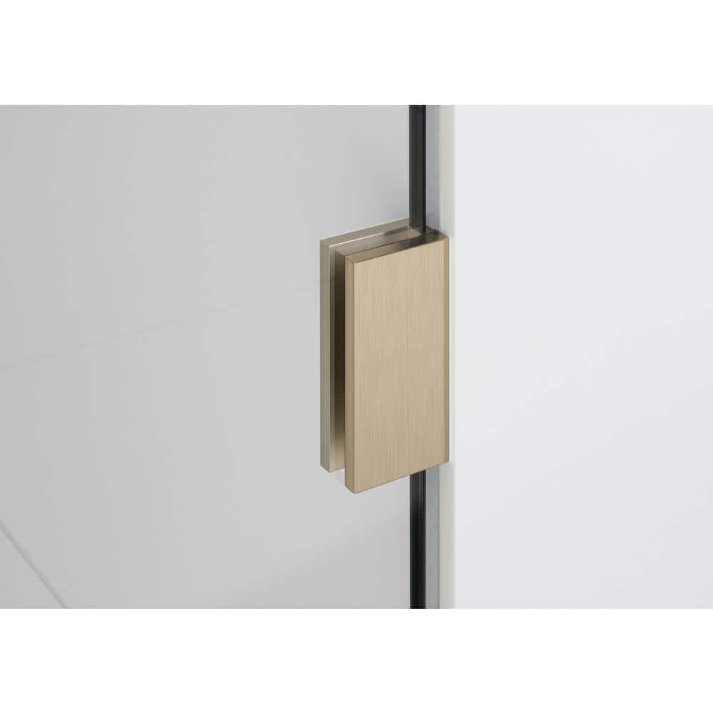 Glass Warehouse Vela 60 in. W x 78 in. H Frameless Fixed Single Panel Shower Door in Brushed Bronze without Handle