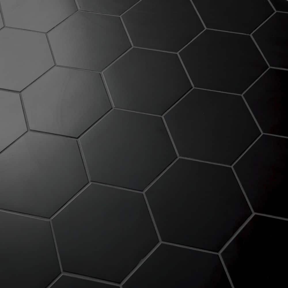 MSI Glassel Nero Hexagon 9 in. x 10 in. Matte Porcelain Stone-Look Floor and Wall Tile (6.89 sq. ft./Case)