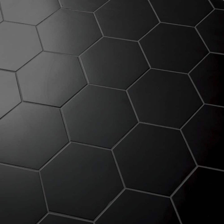 MSI Glassel Nero Hexagon 9 in. x 10 in. Matte Porcelain Stone-Look Floor and Wall Tile (6.89 sq. ft./Case)
