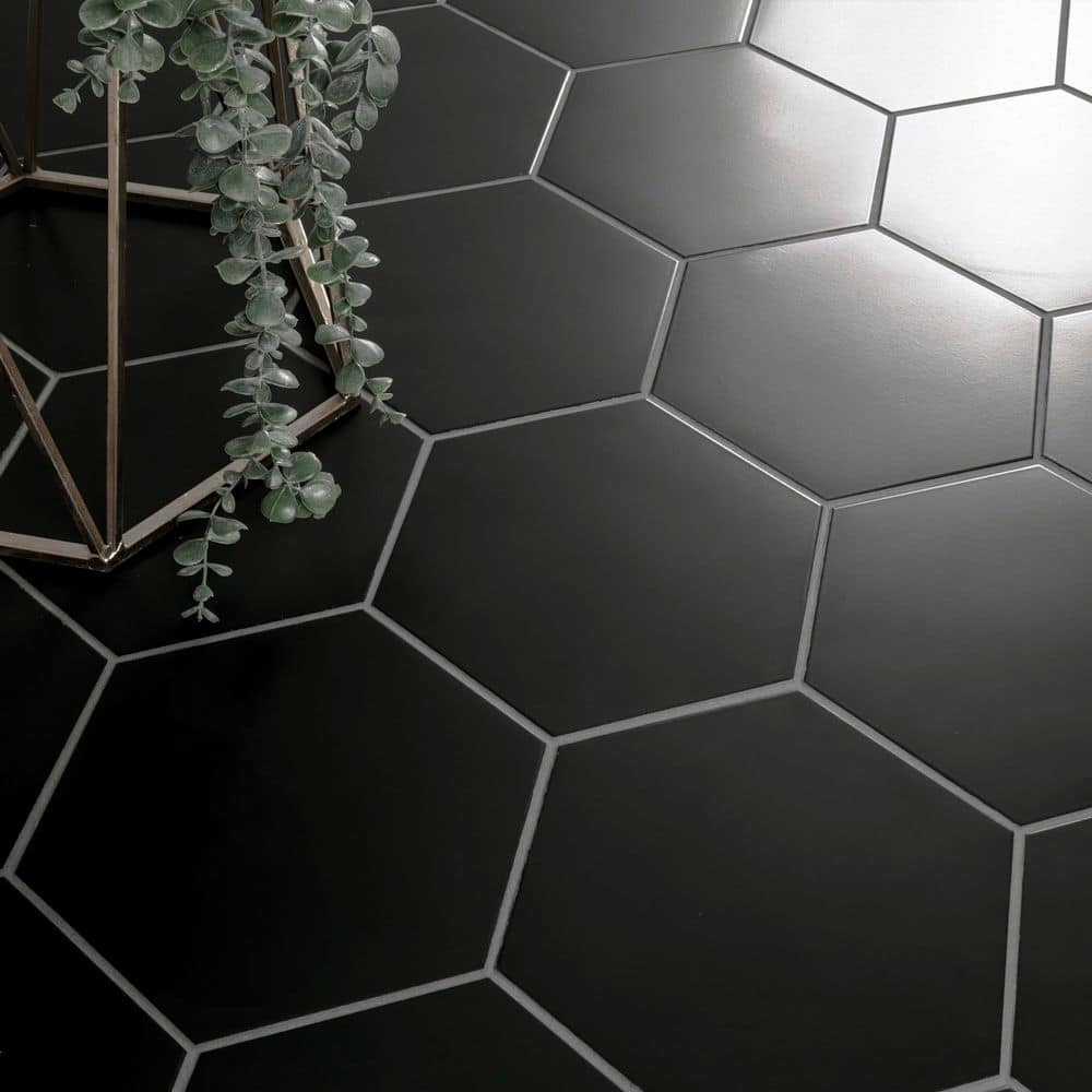 MSI Glassel Nero Hexagon 9 in. x 10 in. Matte Porcelain Stone-Look Floor and Wall Tile (6.89 sq. ft./Case)