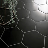 MSI Glassel Nero Hexagon 9 in. x 10 in. Matte Porcelain Stone-Look Floor and Wall Tile (6.89 sq. ft./Case)