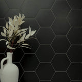 MSI Glassel Nero Hexagon 9 in. x 10 in. Matte Porcelain Stone-Look Floor and Wall Tile (6.89 sq. ft./Case)