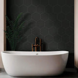 MSI Glassel Nero Hexagon 9 in. x 10 in. Matte Porcelain Stone-Look Floor and Wall Tile (6.89 sq. ft./Case)