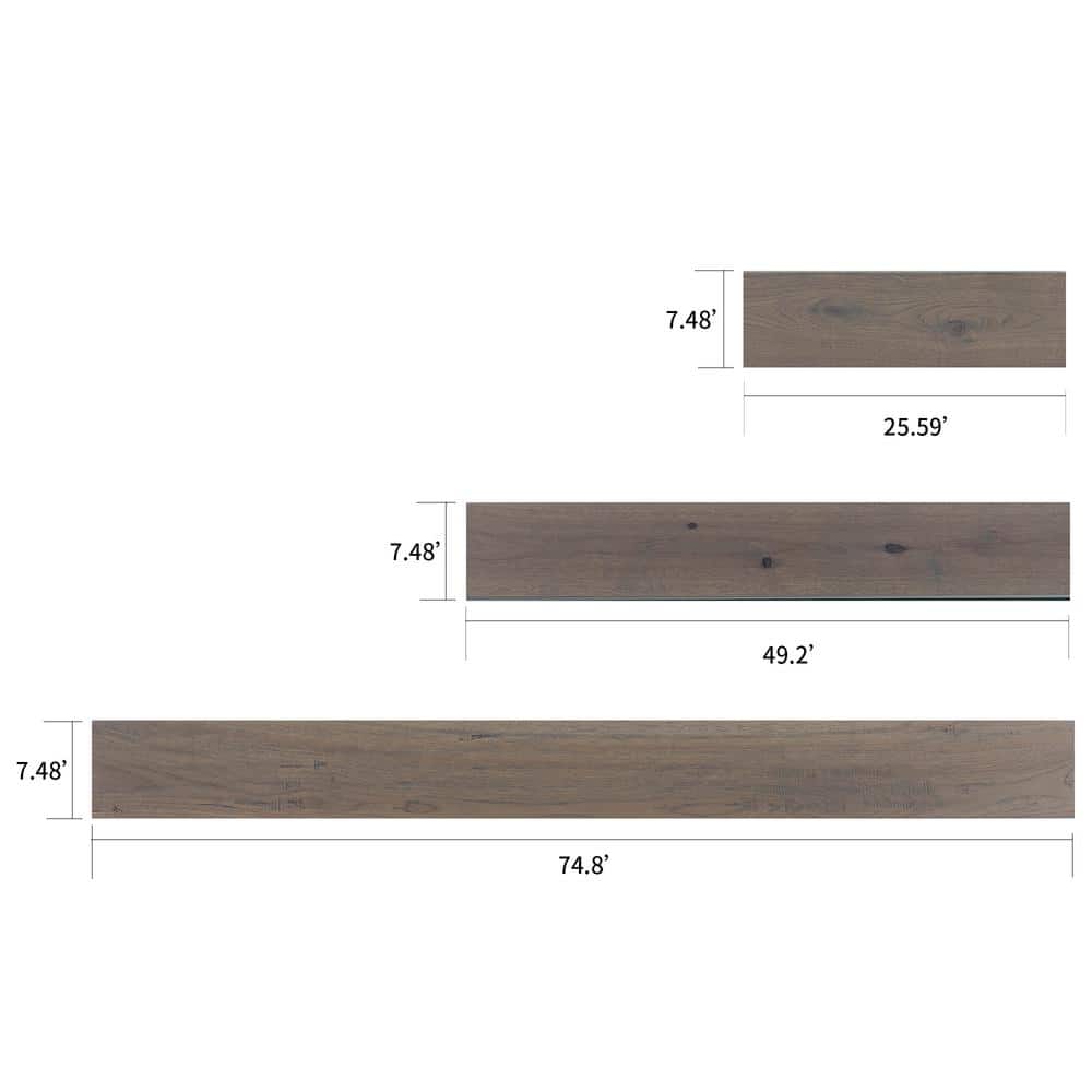 NATU Glazed Brushed Hickory 3/8 in. T x 7.5 in. W Click Lock Wire Brushed Engineered Hardwood Flooring (19.4 sq.ft./case)