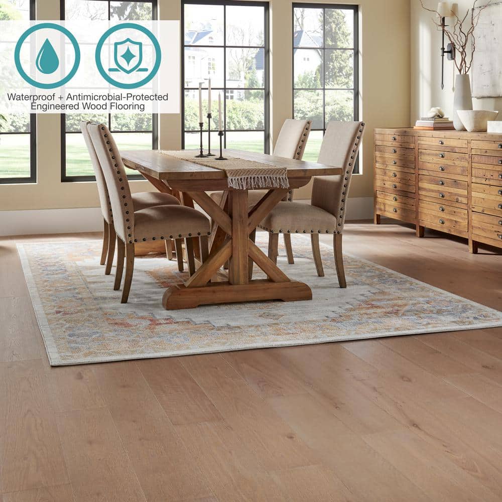 Pergo Defense+ Glen Canyon Oak 3/8 in. T x 7.5 in. W Click Lock W Brushed Engineered Hardwood Flooring (1104.3 sq.ft./pallet)