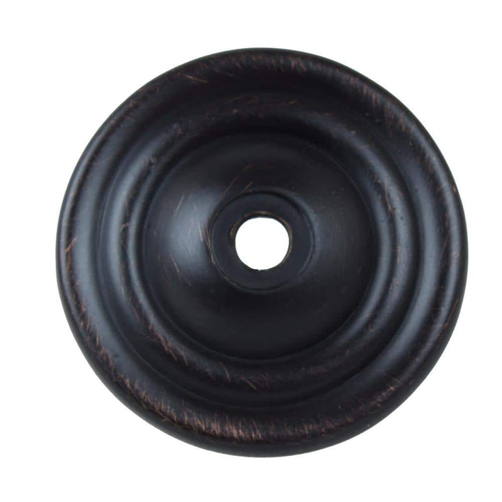 GlideRite 1-1/2 in. Oil Rubbed Bronze Round Thin Classic Cabinet Knob Backplate (10-Pack)