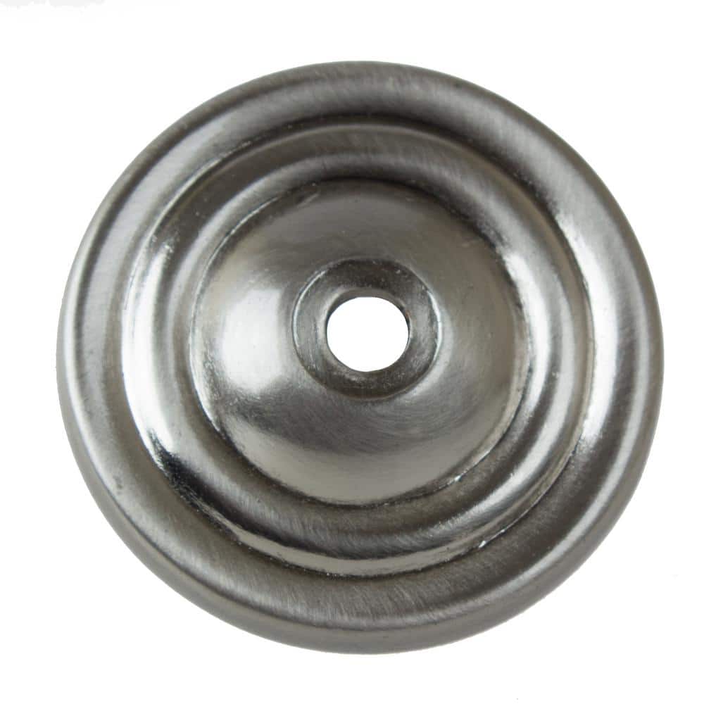 GlideRite 1-1/2 in. Satin Nickel Round Thin Classic Cabinet Knob Backplate (10-Pack)