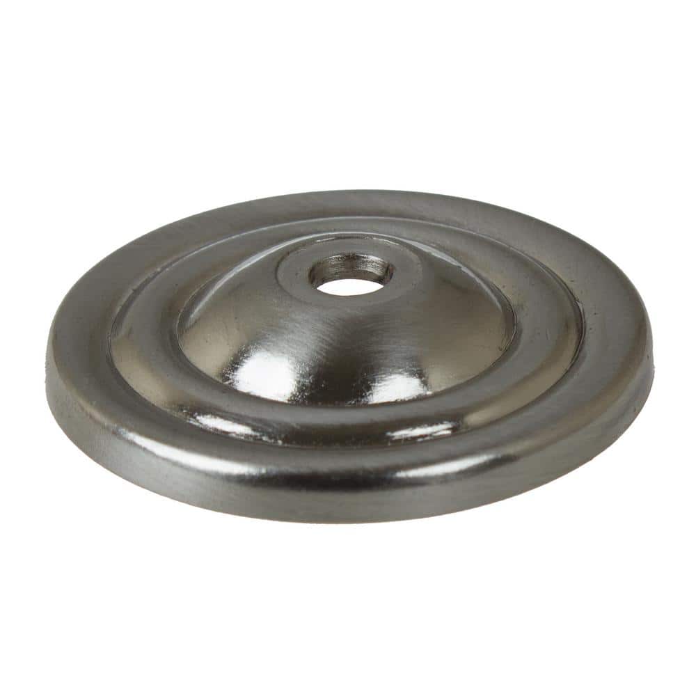 GlideRite 1-1/2 in. Satin Nickel Round Thin Classic Cabinet Knob Backplate (10-Pack)