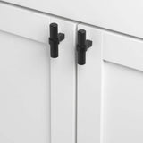 2-1/4 in. Matte Black Euro Style Solid T-Bar Cabinet Drawer Knobs (10-Pack) by GlideRite