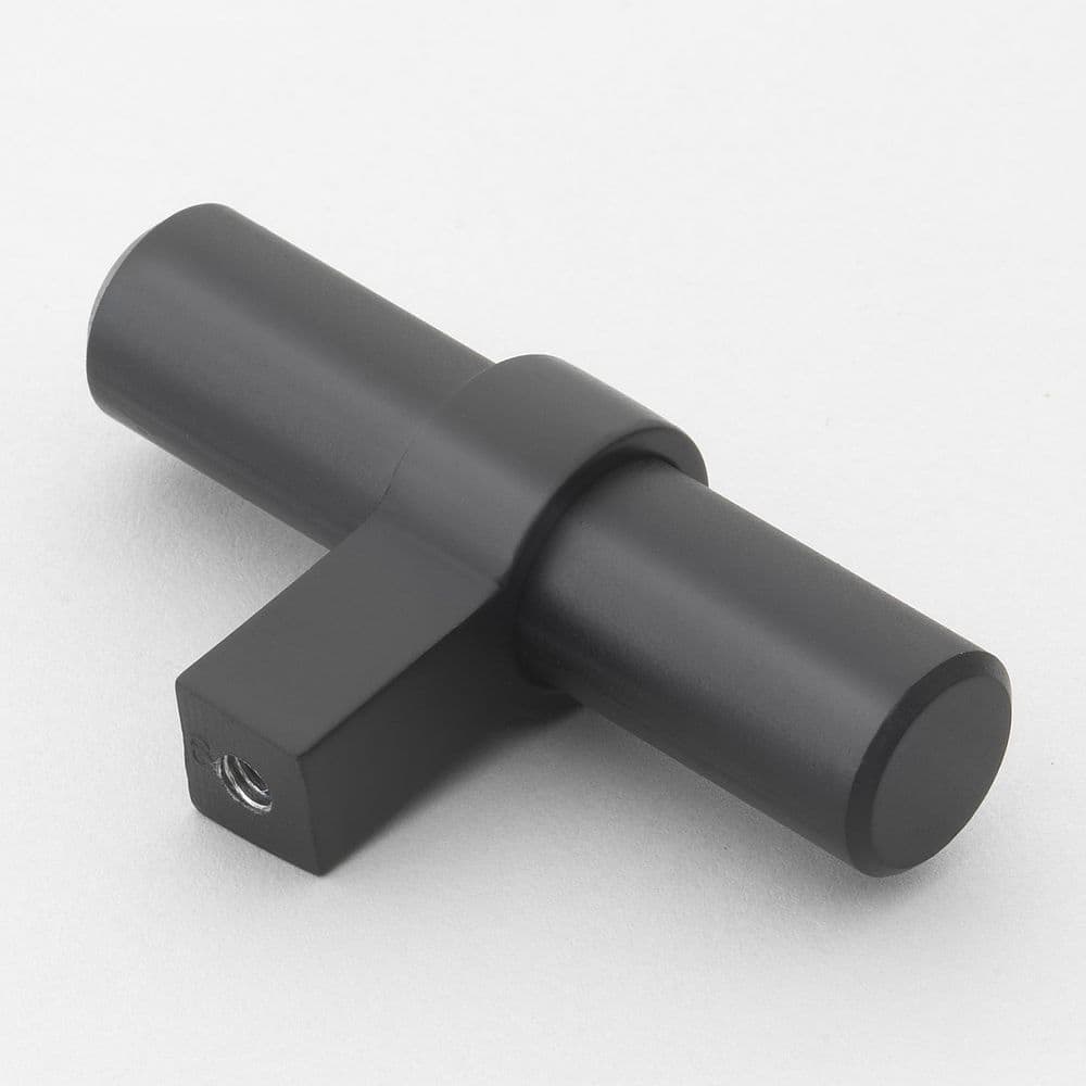 2-1/4 in. Matte Black Euro Style Solid T-Bar Cabinet Drawer Knobs (10-Pack) by GlideRite