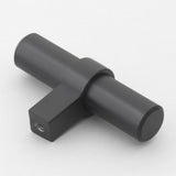 2-1/4 in. Matte Black Euro Style Solid T-Bar Cabinet Drawer Knobs (10-Pack) by GlideRite