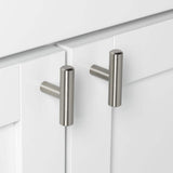GlideRite 2 in. Solid Steel T-Bar Handle Knobs, Stainless Steel Finish (10-Pack)