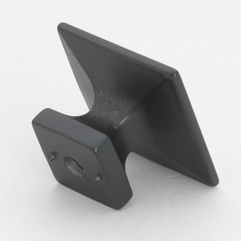 GlideRite 1-3/8 in. Matte Black Square Cabinet Knob (10-Pack)