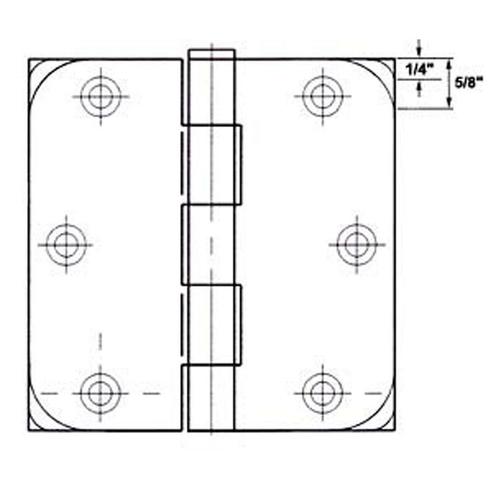 GlideRite 3-1/2 in. Oil Rubbed Bronze Steel Door Hinges, 1/4 in. Corner Radius with Screws (48-Pack)