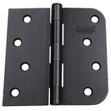 GlideRite 4 in. Oil Rubbed Bronze Steel Door Hinge, Square & 5/8 in. Corner Radius with Screws (12-Pack)