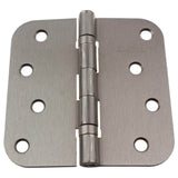 GlideRite 4 in. Satin Nickel Steel Ball-Bearing Door Hinge, 5/8 in. Corner Radius with Screws (12-Pack)
