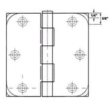 GlideRite 4 in. Satin Nickel Steel Ball-Bearing Door Hinge, 5/8 in. Corner Radius with Screws (12-Pack)