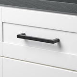 GlideRite 5 in. Matte Black Solid Square Slim Cabinet Drawer Bar Pulls (10-Pack)