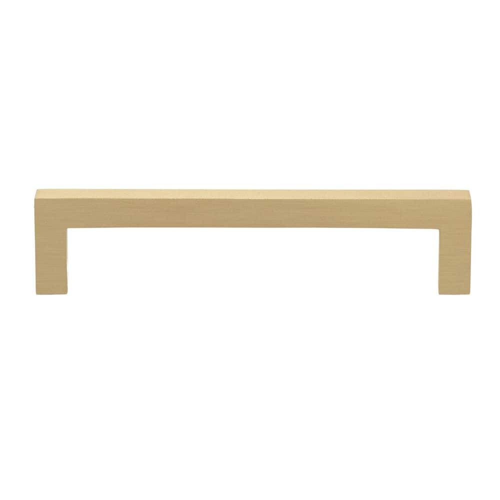 GlideRite 5 in. Satin Gold Solid Slim Square Cabinet Bar Drawer Pulls (10-Pack)
