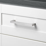 5 in. Center-to-Center Solid Square Slim Satin Nickel Cabinet Bar Pull (10-Pack) by GlideRite